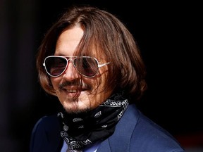 Actor Johnny Depp arrives at the High Court in London, Britain July 17, 2020.