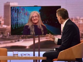 Dr Margaret Harris, World Health Organisation spokesperson, appears on BBC TV's The Andrew Marr Show in London, Britain, March 8, 2020.