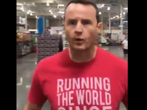 A man not wearing a face mask yells at being filmed at a Florida Costco.