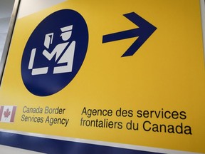 A Canada Border Services Agency (CBSA) sign is seen in Calgary Thursday, Aug. 1, 2019.