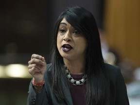 Liberal Bardish Chagger responds to a question during Question Period in the House of Commons, Tuesday, February 26, 2019 in Ottawa.