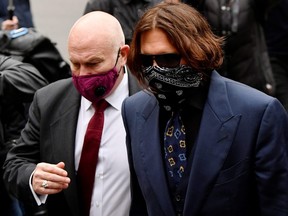 Actor Johnny Depp arrives at the High Court in London July 9, 2020.