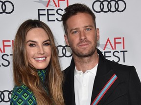 Actor Armie Hammer and his wife actress Elizabeth Chambers arrive for the AFI Opening Night World Premiere Gala Screening of "On the Basis of Sex" at the TCL Chinese theatre in Hollywood on Nov. 8, 2018.