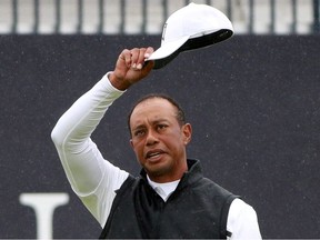 FILE PHOTO: Golf - The 148th Open Championship - Royal Portrush Golf Club, Portrush, Northern Ireland - July 19, 2019  Tiger Woods of the U.S. on the 18th hole during the second round  REUTERS/Ian Walton/File Photo ORG XMIT: FW1