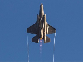 An Israeli Air Force F-35 Lightning II fighter jet performs during an air show near the southern Israeli city of Beer Sheva, on June 29, 2017.