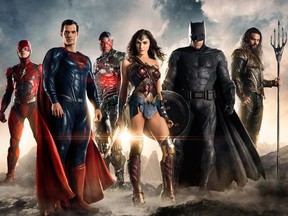 Justice League (2017) Directed by Zack Snyder  Featuring: Poster art, Ezra Miller, Henry Cavill, Ray Fisher, Gal Gadot, Ben Affleck, Jason Momoa.