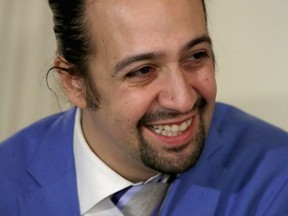 Lin-Manuel Miranda, creator and star of the Broadway musical 'Hamilton', participates in a student workshop at the White House in Washington, D.C., March 14, 2016.