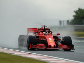 Ferrari's Sebastian Vettel in action during practice, following the resumption of F1 after the outbreak of the coronavirus disease (COVID-19)
