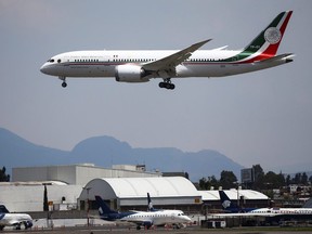 Mexico's presidential plane, which President Andres Manuel Lopez Obrador is selling, lands at Benito Juarez international airport in Mexico City July 22, 2020.