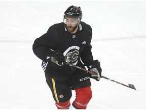 Flames defenceman TJ Brodie skates during training camp at the Saddledome in Calgary on Thursday. Photo by Jim Wells/Postmedia.