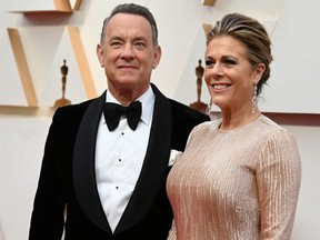 In this file photo taken on February 9, Tom Hanks and wife Rita Wilson arrive for the 92nd Oscars at the Dolby Theatre in Hollywood.