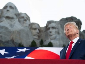U.S. President Donald Trump arrives for the Independence Day events at Mount Rushmore National Memorial in Keystone, South Dakota, Friday, July 3, 2020.