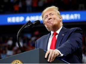 FILE PHOTO: U.S. President Donald Trump delivers remarks at a Keep America Great Rally at the Rupp Arena in Lexington, Kentucky, U.S., November 4, 2019. REUTERS/Yuri Gripas/File Photo ORG XMIT: FW1
