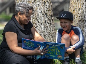 Patricia Lepage-Morgan and her son Ethan Colin, 6, at home in Longueuil on Thursday. Lepage-Morgan is one of many parents who are choosing to home-school their children this fall.