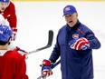 Canadiens coach Claude Julien gives players instructions during practice at the Bell Sports Complex in Brossard on Nov. 27, 2019.