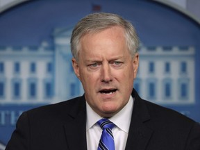 White House Chief of Staff Mark Meadows speaks during a news briefing in the James Brady Press Briefing Room of the White House July 31, 2020 in Washington, DC.