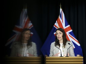 New Zealand Prime Minister Jacinda Ardern speaks during a press conference on August 14, 2020 in Wellington, New Zealand.