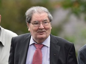 John Hume arrives for the funeral of the late retired Bishop of Derry, Dr. Edward Daly as he lies in state at St. Eugene's Cathedral on August 11, 2016 in Londonderry, Northern Ireland.