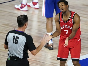 Kyle Lowry was not thrilled with a technical foul call.