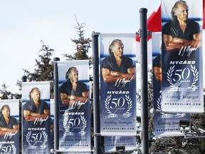 Signage at the Nygard headquarters is shown in Winnipeg, Wednesday, Feb. 26, 2020.
