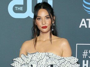 Olivia Munn arrives for the 24th Critics' Choice Awards at Barker Hangar Santa Monica airport on Jan. 13, 2019 in Santa Monica, Calif.