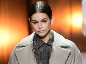 Model Kaia Gerber presents a creation for Tod's Women Fall - Winter 2020 fashion collection on Feb. 21, 2020 in Milan.