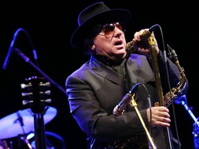 Irish blues and rock singer Van Morrison performs on the stage of the Olympia concert hall in Paris, on Sept. 14, 2012.