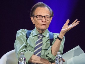 Larry King participates in a roundtable discussion during the Starmus Festival on June 21, 2017 in Trondheim, Norway.