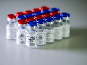 A handout photo provided by the Russian Direct Investment Fund (RDIF) shows samples of a vaccine against the coronavirus disease (COVID-19) developed by the Gamaleya Research Institute of Epidemiology and Microbiology, in Moscow, Russia August 6, 2020.