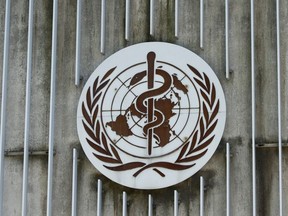 A logo is pictured on the headquarters of the World Health Orgnaization (WHO) in Geneva, Switzerland, June 25, 2020.