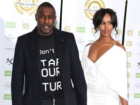 Actor Idris Elba and Sabrina Dhowre attend the National Film Awards at Porchester Hall on March 27, 2019 in London.