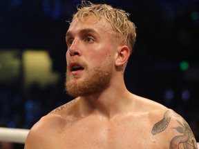 Jake Paul looks on after defeating AnEsonGib in a first round knockout during their fight at Meridian at Island Gardens in Miami, Jan. 30, 2020.