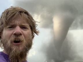 Storm chaster Aaron Jayjack posted a video on social media on Friday night showing the large tornado that touched down in the Virden area.