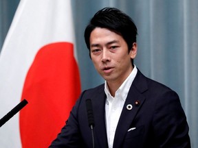 FILE PHOTO : Japan's Environment Minister Shinjiro Koizumi attends a news conference at Prime Minister Shinzo Abe's official residence in Tokyo, Japan September 11, 2019. REUTERS/Issei Kato/File Photo ORG XMIT: TOK001