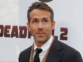 Actor Ryan Reynolds poses on the red carpet during the premiere of "Deadpool 2" in Manhattan May 14, 2018.