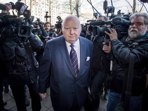 Suspended senator Mike Duffy arrives for his first court appearance at the courthouse in Ottawa on Tuesday, April 7, 2015. The Ontario Court of Appeal has rejected Sen. Mike Duffy's appeal of an earlier ruling that dismissed his multimillion-dollar lawsuit seeking reimbursement and damages from the Senate stemming from the controversy over his expenses.
