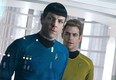 Zachary Quinto (Spock) and Chris Pine (Captain Kirk) in a scene from Star Trek. (Paramount Pictures)