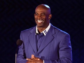 Deion Sanders speaks onstage at the 2010 VH1 Do Something! Awards held at the Hollywood Palladium on July 19, 2010 in Hollywood, California.