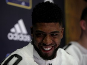 Anthony Duclair of the Files: Ottawa Senators speaks to the press during media day for the 2020 NHL All-Star Game at Stifel Theatre on Jan. 23, 2020 in St Louis.