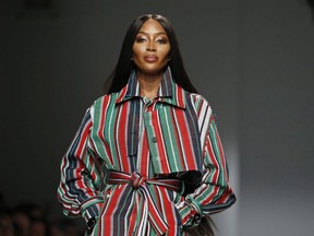 British model Naomi Campbell walks the runway during the Kenneth Ize show as part of the Paris Fashion Week Womenswear Fall/Winter 2020/2021 on February 24, 2020 in Paris, France.