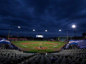 A general view of Sahlen Field during a game between the Toronto Blue Jays and the New York Yankees on September 7, 2020 in Buffalo, New York.