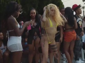 A screengrab from video taken at a Rialto, Calif. pool party that was so raunchy it ended up on Pornhub.