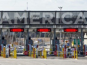 The United States border crossing is seen Wednesday, March 18, 2020 in Lacolle, Que.