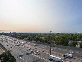 Smoke from the California wildfires rolling into north Toronto on Monday, Sept. 14 2020.