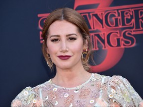 US actress Ashley Tisdale attends Netflix's "Stranger Things 3" premiere at Santa Monica high school Barnum Hall on June 28, 2019 in Santa Monica, California.