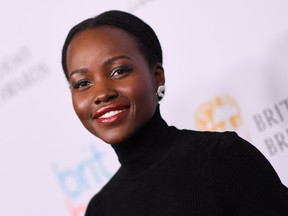 Lupita Nyong'o arrives for the 2019 British Academy Britannia (BAFTA) awards at the Beverly Hilton hotel in Beverly Hills on Oct. 25, 2019.