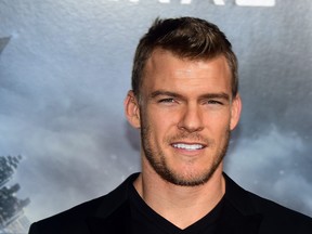 Actor Alan Ritchson poses on arrival for the Los Angeles Premiere of "Project Almanac" on Jan. 27, 2015 in Hollywood, Calif.