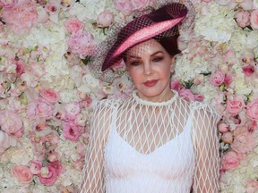 Priscilla Presley poses at the Kennedy Marquee on Kennedy Oaks Day at Flemington Racecourse on Nov. 9, 2017 in Melbourne, Australia.