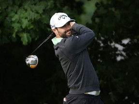 Canadian Adam Hadwin tees off during a practice round on Tuesday for the 120th U.S. Open Championship at Winged Foot Golf Club in Mamaroneck, N.Y.