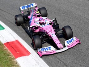 Racing Point's Lance Stroll races during the Italian Grand Prix at Autodromo Nazionale Monza, in Monza, Italy, Sunday, Sept. 6, 2020.
